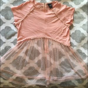 Coral high low shirt